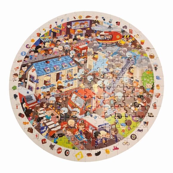 Janod FIREMAN Observation Jigsaw Puzzle PAL Award 208 pc Latching Box - Picture 3 of 5